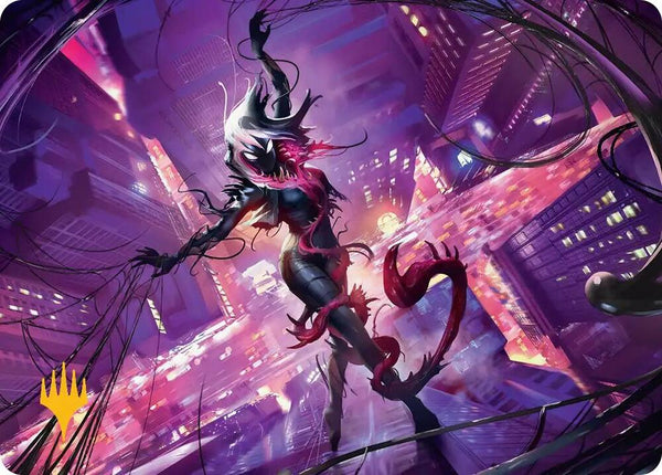 Gwenom, Remorseless Art Card (Gold-Stamped Planeswalker Symbol) (8) [Marvel's Spider-Man Art Series]