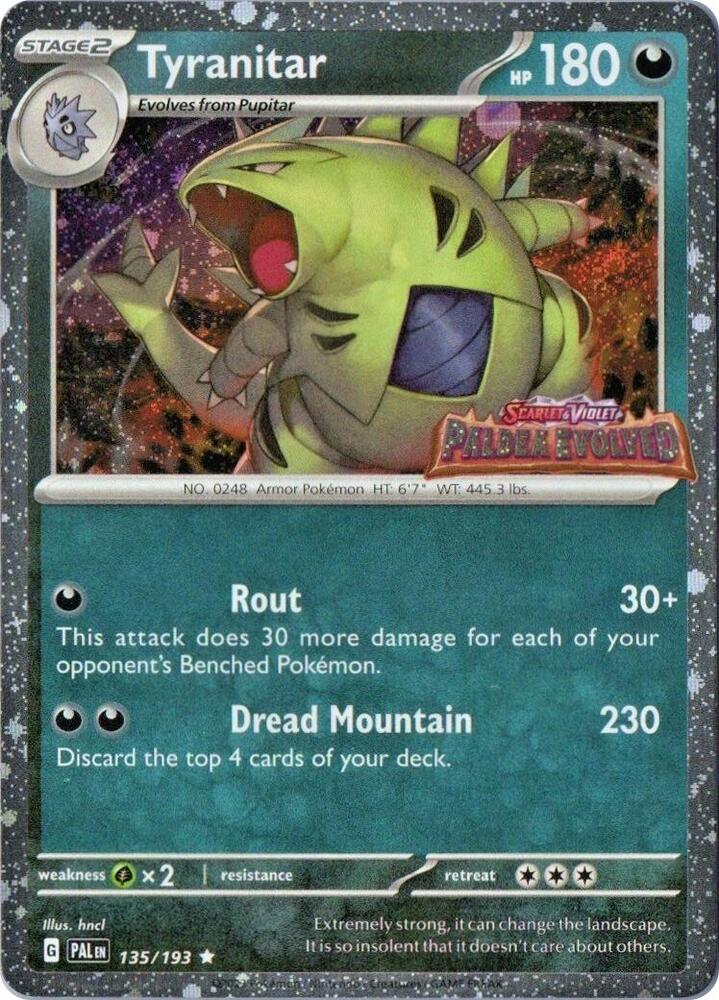 Tyranitar (Paldea Evolved Stamp) (135/193) [Miscellaneous Cards and Products]