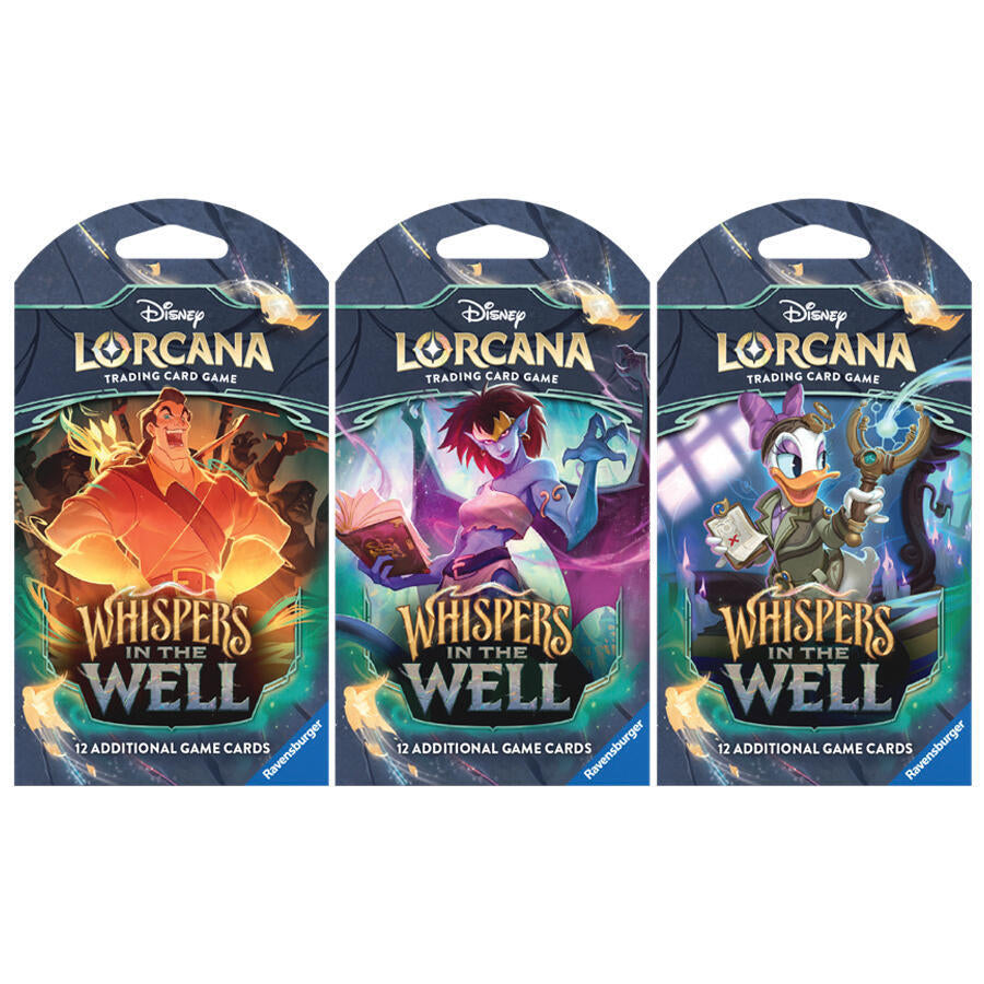 Disney Lorcana Whispers in the Well Sleeved Booster Pack Art Bundle Set of 3