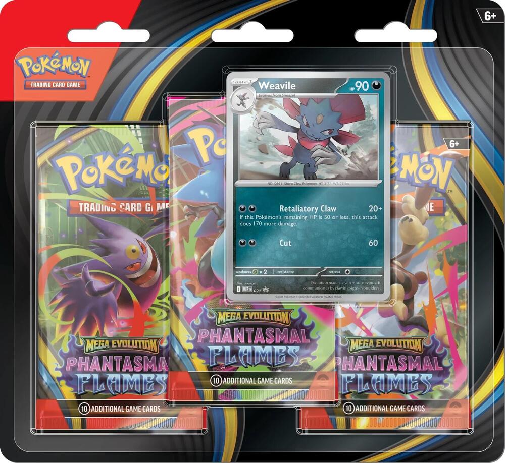 Phantasmal Flames 3 Pack Blister Weavile - PREORDER November 11, 2025