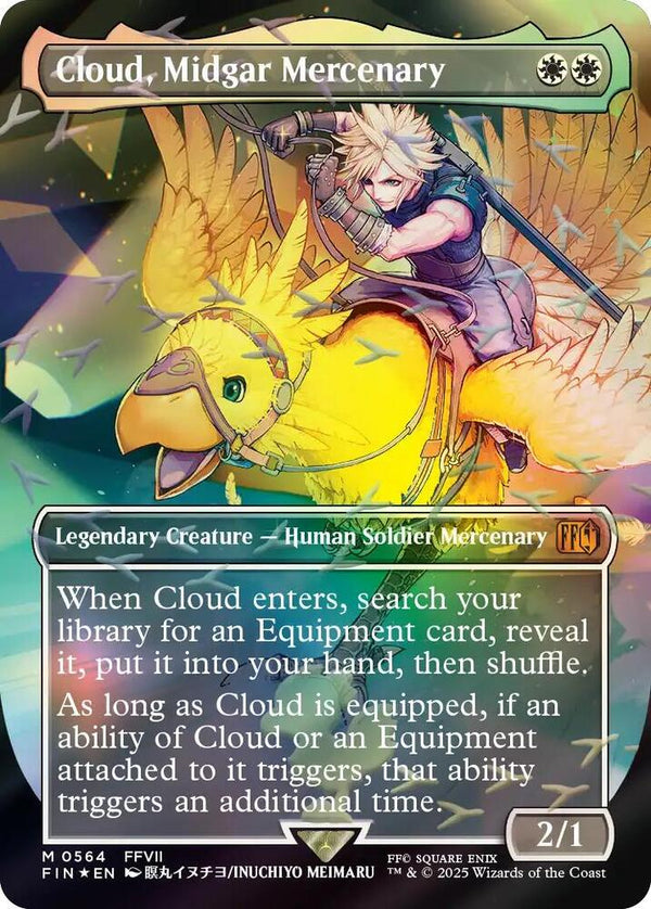 Cloud, Midgar Mercenary (Borderless) (Chocobo Track Foil) (564) [Final Fantasy]