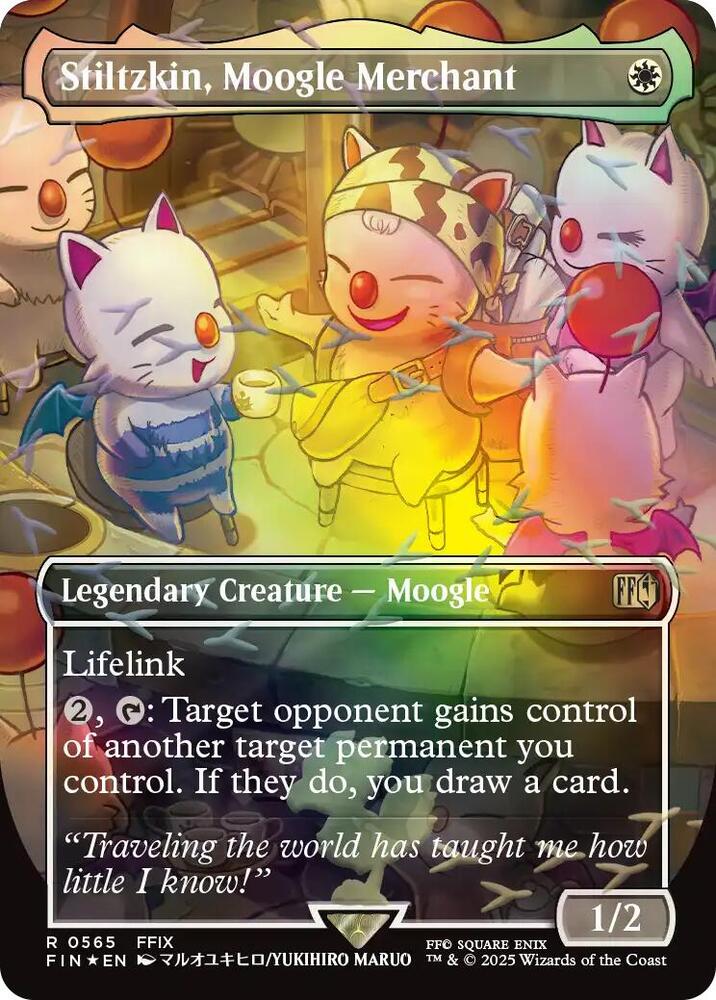Stiltzkin, Moogle Merchant (Borderless) (Chocobo Track Foil) (565) [Final Fantasy]