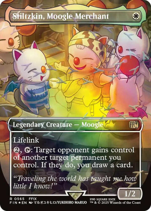 Stiltzkin, Moogle Merchant (Borderless) (Chocobo Track Foil) (565) [Final Fantasy]