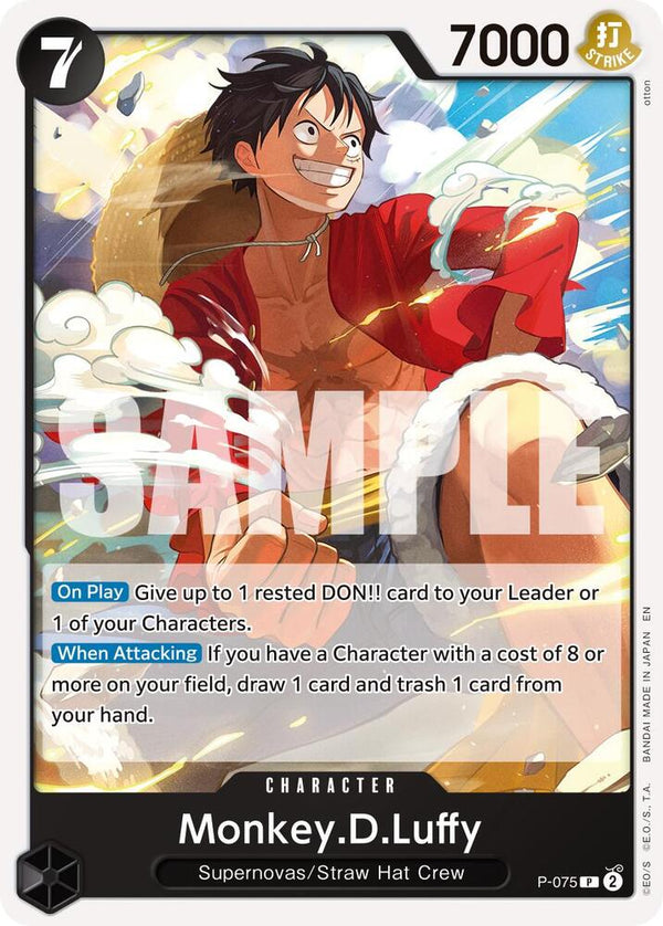 Monkey.D.Luffy - P-075 (Pirate Foil) [Premium Booster -The Best- Vol. 2]