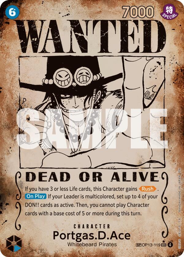 Portgas.D.Ace (119) (Wanted Poster) (OP13-119) [Carrying On His Will]