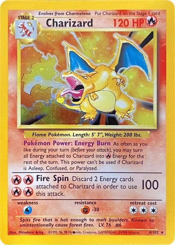Charizard (Black Dot Error) (004/102) [Base Set]