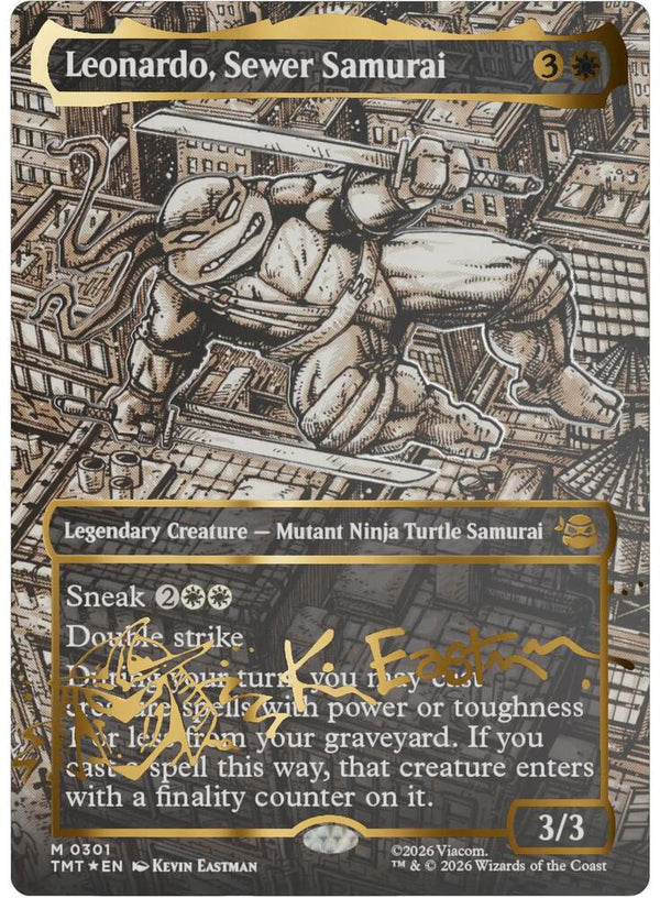 Leonardo, Sewer Samurai (Borderless) (Gold-Stamped Signature) (301) [Teenage Mutant Ninja Turtles]