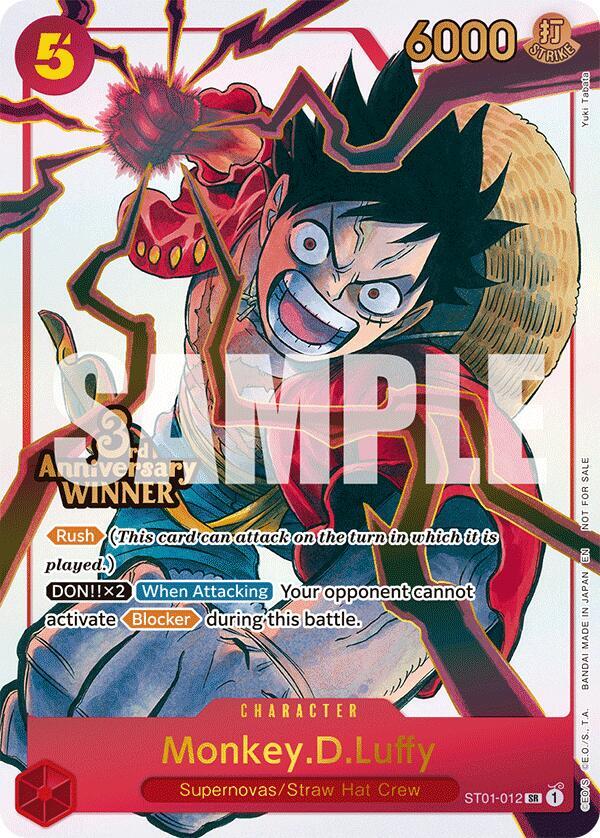 Monkey.D.Luffy - ST01-012 (3rd Anniversary Winner) [One Piece Promotion Cards]