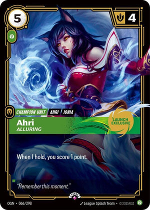 Ahri - Alluring (Launch Exclusive) (066/298) [Riftbound Promotional Cards]