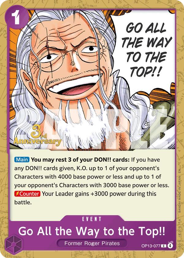 Go All the Way to the Top!! (OP13-077) [Carrying On His Will: 3rd Anniversary Tournament Cards]
