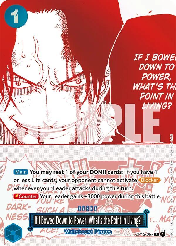 If I Bowed Down to Power, What's the Point in Living? (3rd Anniversary Treasure Campaign Pack) (OP13-057) [One Piece Promotion Cards]