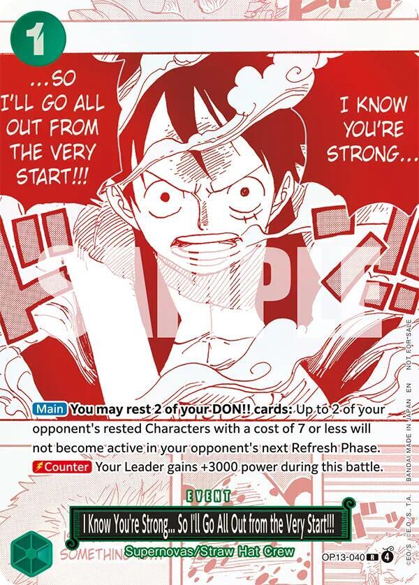 I Know You're Strong... So I'll Go All Out from the Very Start!!! (3rd Anniversary Treasure Campaign Pack) (OP13-040) [One Piece Promotion Cards]