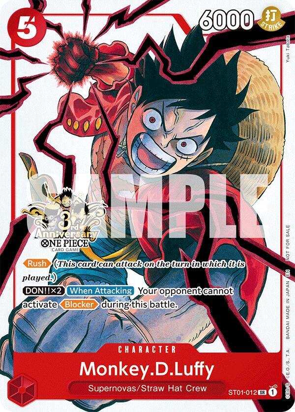 Monkey.D.Luffy - ST01-012 (3rd Anniversary Tournament 3 Brothers Pack) [Carrying On His Will: 3rd Anniversary Tournament Cards]
