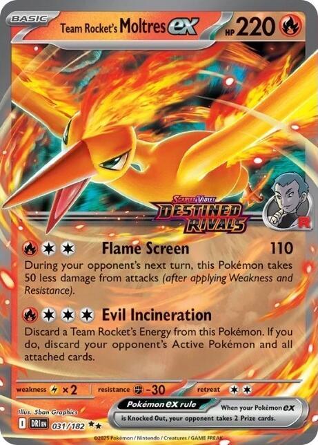 Team Rocket's Moltres ex - 31/182 (Destined Rivals Stamp) (031/182) [Miscellaneous Cards and Products]