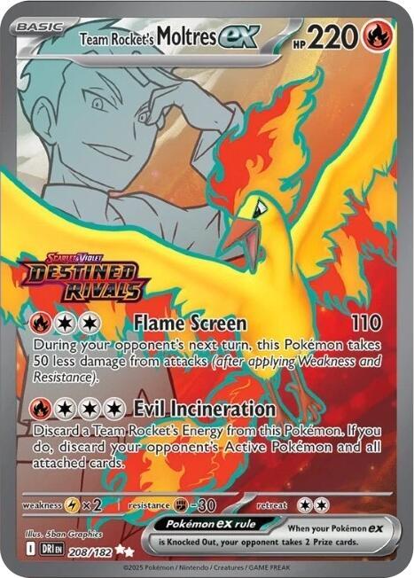 Team Rocket's Moltres ex - 208/182 (Destined Rivals Stamp) [Miscellaneous Cards and Products]