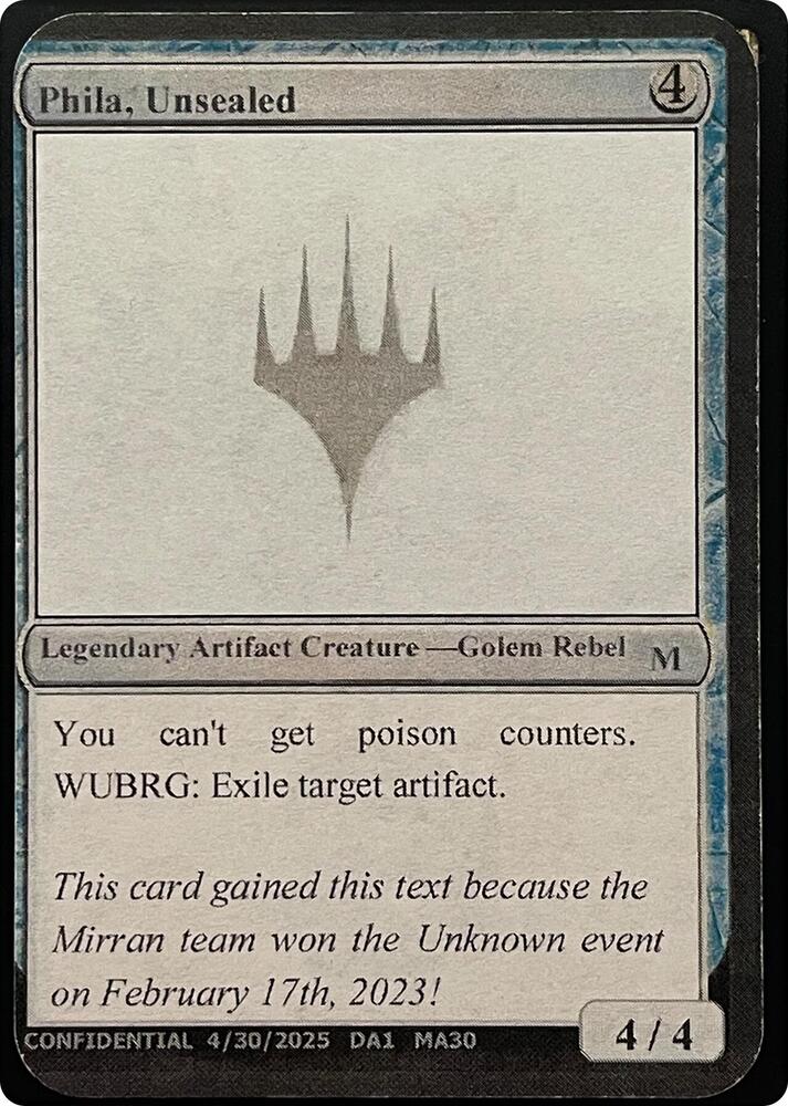 Phila, Unsealed (Reprint) [Un-Known Event Playtest Cards]
