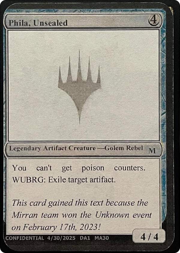 Phila, Unsealed (Reprint) [Un-Known Event Playtest Cards]