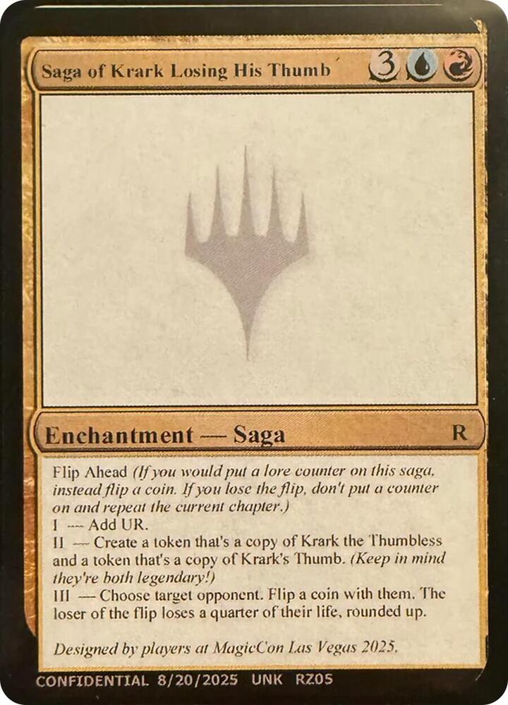 Saga of Krark Losing His Thumb [Un-Known Event Playtest Cards]