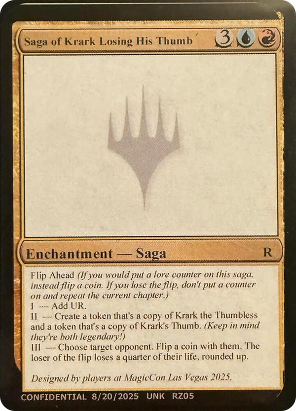 Saga of Krark Losing His Thumb [Un-Known Event Playtest Cards]