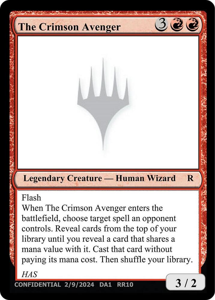 The Crimson Avenger [Un-Known Event Playtest Cards]