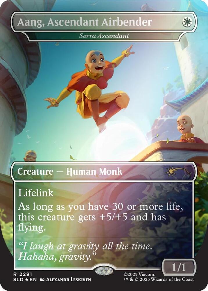 Aang, Ascendant Airbender - Serra Ascendant (Rainbow Foil) (2291) [Secret Lair Drop]