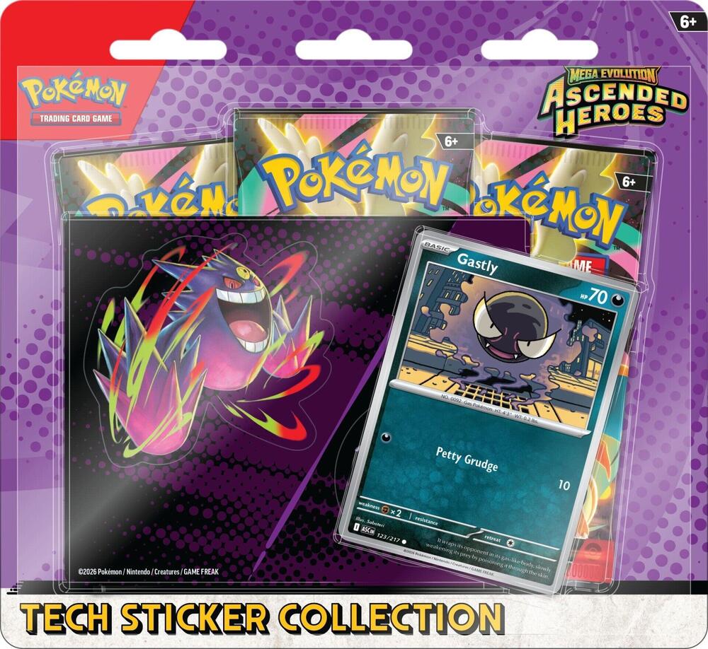 Mega Evolution Ascended Heroes Tech Sticker Collection Gastly