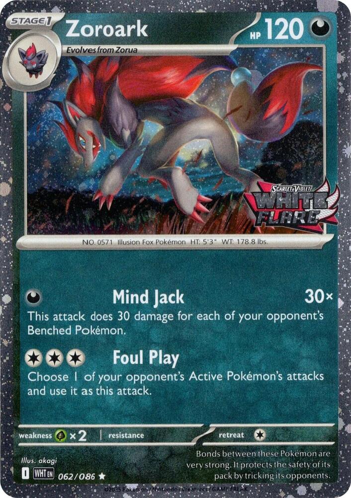 Zoroark (White Flare Stamped) (062/086) [Miscellaneous Cards and Products]