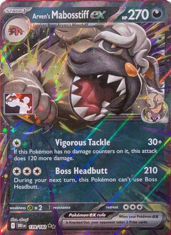 Arven's Mabosstiff ex - 139/182 [Prize Pack Series Cards]