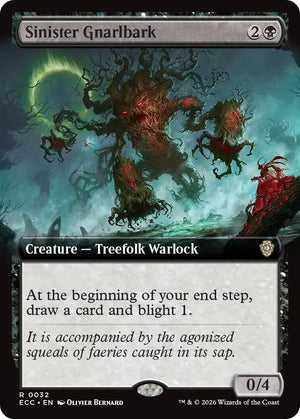 Sinister Gnarlbark (Extended Art) (32) [Lorwyn Eclipsed Commander]
