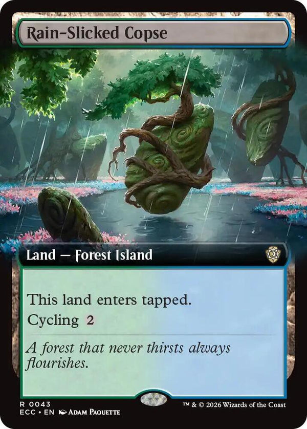 Rain-Slicked Copse (Extended Art) (43) [Lorwyn Eclipsed Commander]