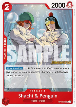 Shachi & Penguin (OP14-006) [The Azure Sea's Seven Release Event Cards]