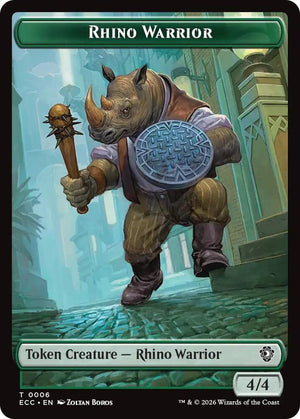 Rhino Warrior // Elemental (0009) Double-Sided Token (6 // 9) [Lorwyn Eclipsed Commander]