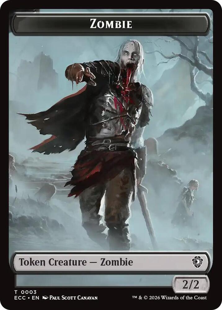 Zombie // Elf Warrior Double-Sided Token (3 // 4) [Lorwyn Eclipsed Commander]