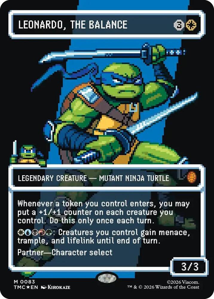 Leonardo, the Balance (0083) (Borderless) (Surge Foil) [Teenage Mutant Ninja Turtles Commander]