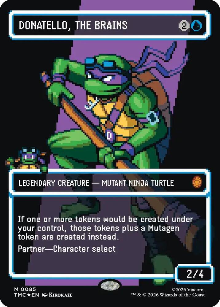 Donatello, the Brains (0085) (Borderless) (Surge Foil) [Teenage Mutant Ninja Turtles Commander]
