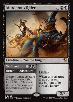 Murderous Rider // Swift End (45) [Aetherdrift Commander]