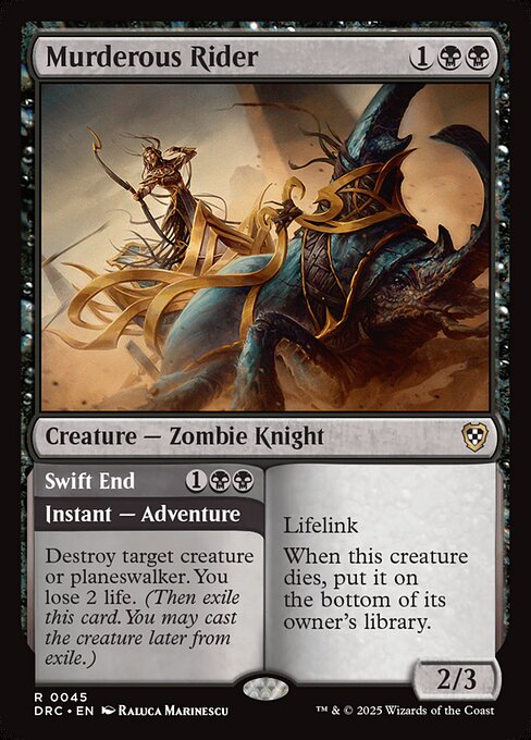 Murderous Rider // Swift End (45) [Aetherdrift Commander]