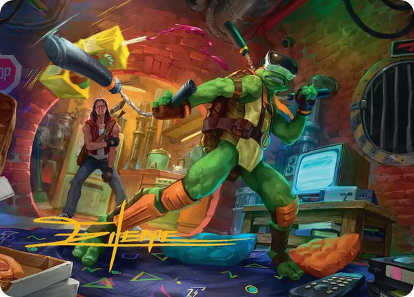 Michelangelo, Game Master Art Card (Gold-Stamped Signature) (13) [Teenage Mutant Ninja Turtles Art Series]
