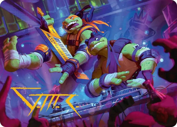 Mikey & Don, Party Planners Art Card (Gold-Stamped Signature) (15) [Teenage Mutant Ninja Turtles Art Series]