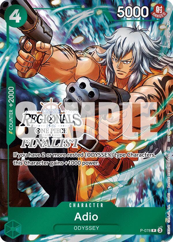 Adio (Online Regional Finalist Card Set 2025 Vol.1) (P-078) [One Piece Promotion Cards]