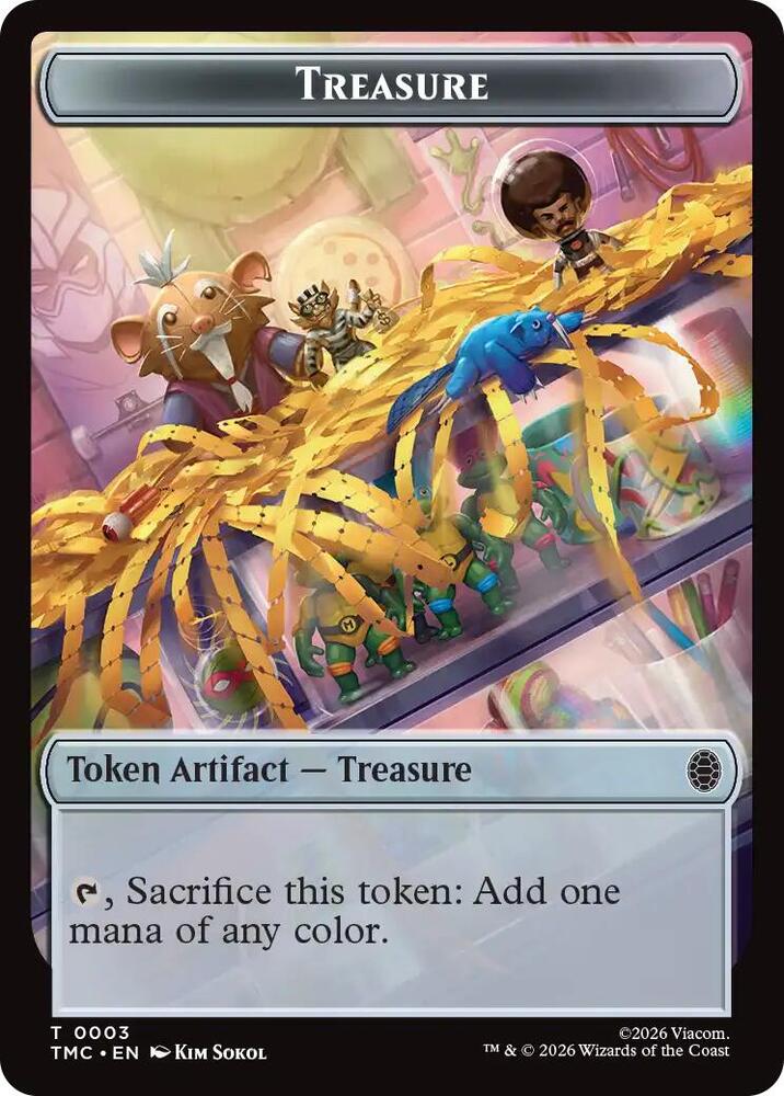 Treasure // Copy Double-Sided Token (3 // 1) [Teenage Mutant Ninja Turtles Commander]