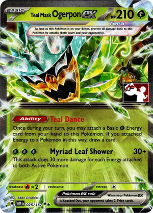 Teal Mask Ogerpon ex - 025/167 (Prize Pack Series 7) [Prize Pack Series Cards]