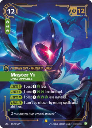 Master Yi - Unstoppable (Alternate Art) (059a/219) [Unleashed]