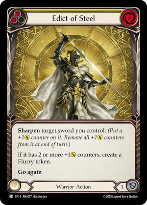 Edict Of Steel (Yellow) (AHA017) [Armory Deck Origins: Hala]