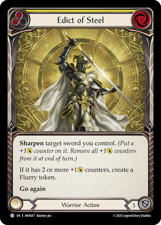 Edict Of Steel (Yellow) (AHA017) [Armory Deck Origins: Hala]