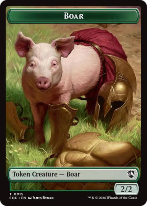 Boar // Fractal (0005) Double-Sided Token (15 // 5) [Secrets of Strixhaven Commander]
