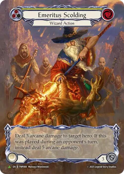 Emeritus Scolding (Yellow) (Marvel) - TNP008 [Flesh and Blood Promo Cards]