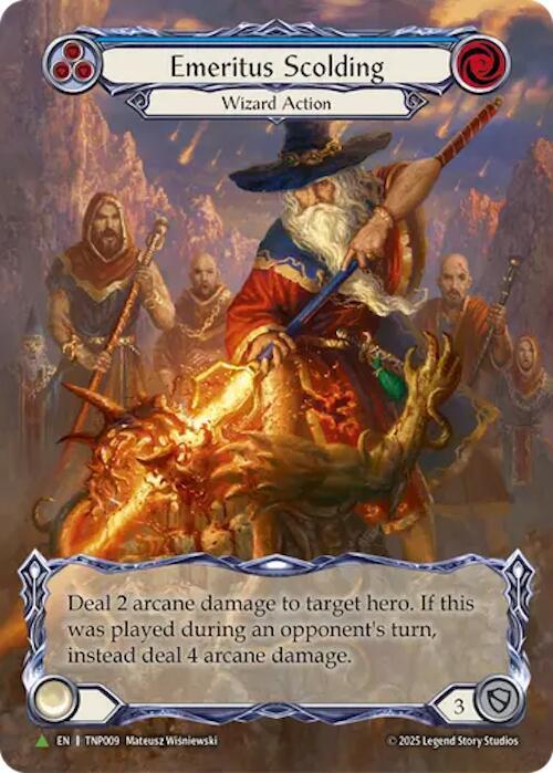 Emeritus Scolding (Blue) (Marvel) - TNP009 [Flesh and Blood Promo Cards]