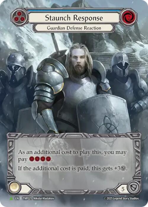 Staunch Response (Blue) (Marvel) - TNP020 (TNP019) [Flesh and Blood Promo Cards]