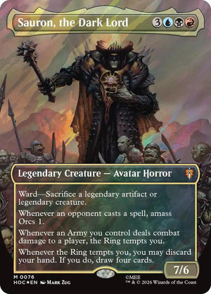 Sauron, the Dark Lord (Borderless) (Surge Foil) (76) [The Hobbit: Eternal-Legal]